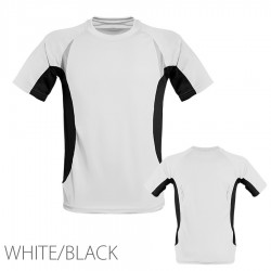 Oddychający męski T-shirt do biegania biało/czarna L